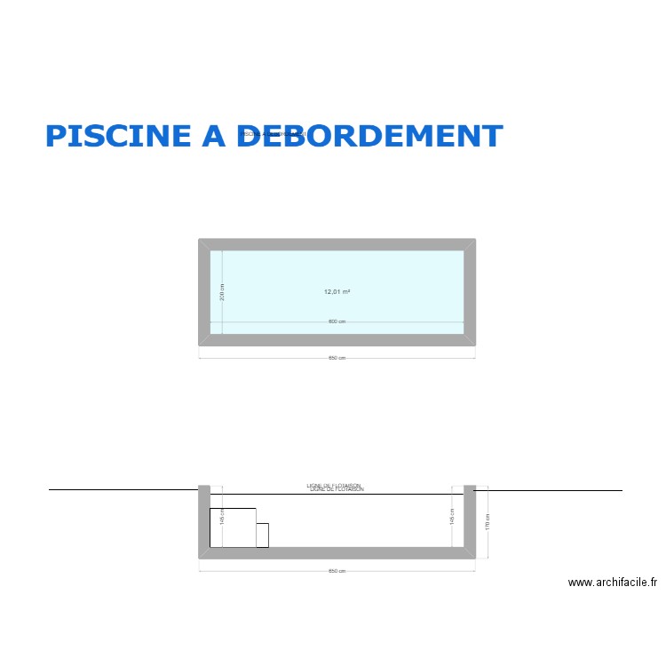 Piscine FLO. Plan de 1 pièce et 12 m2