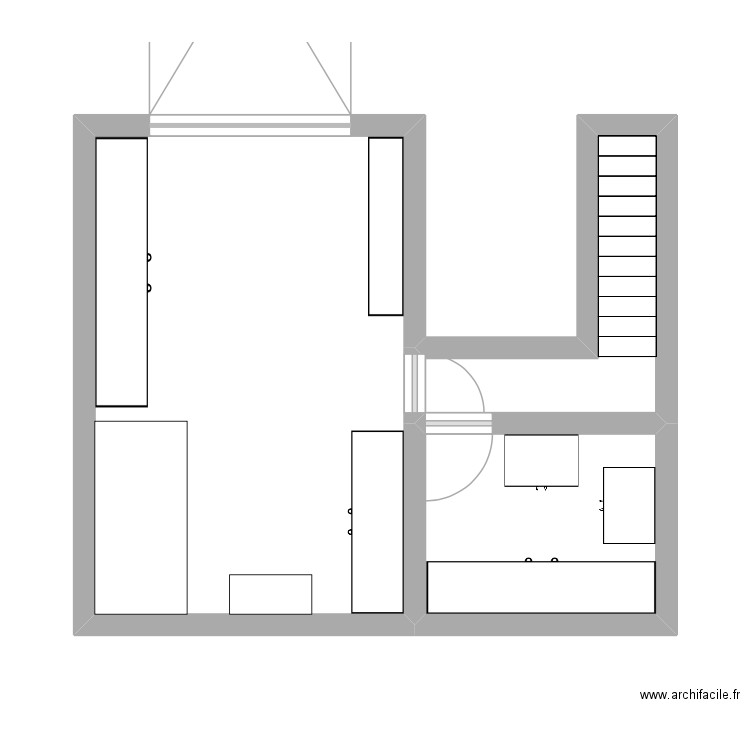 Cave Yves Rocher. Plan de 3 pièces et 31 m2