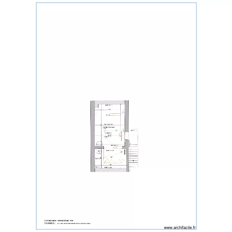 Etat des lieux Cogolin 1 er &eacute;tage. Plan de 