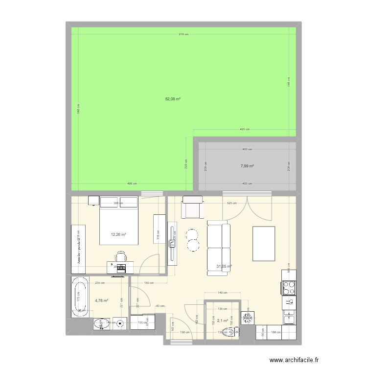 Appartement F2 lot 103 Les Sélestines à Colmar. Plan de 9 pièces et 111 m2