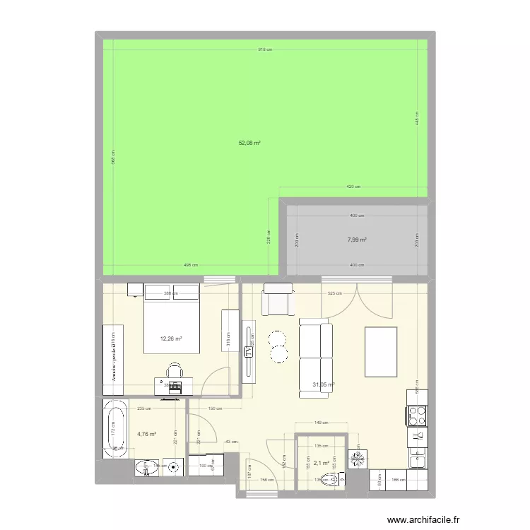 Appartement F2 lot 103 Les Sélestines à Colmar. Plan de Appartement F2 lot 103 Les Sélestines à Colmar. Plan de