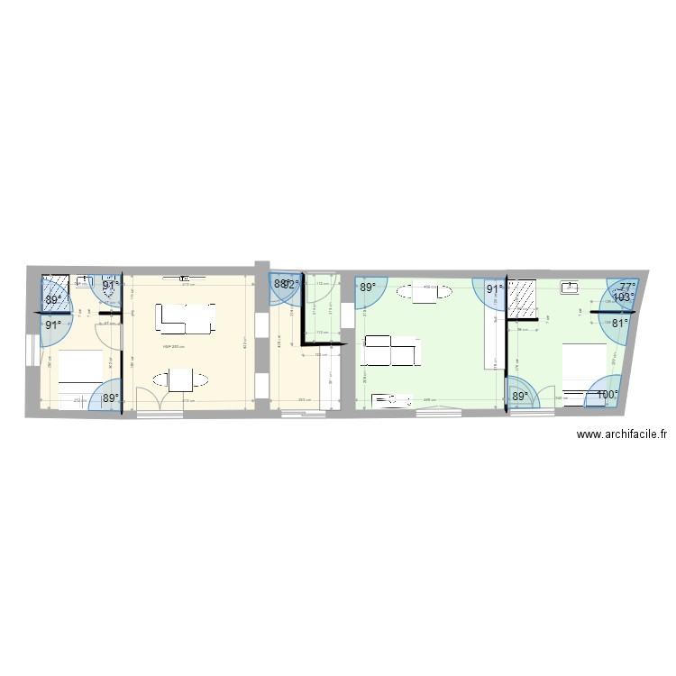 PLATEAU CENTRE MDM. Plan de 6 pièces et 71 m2