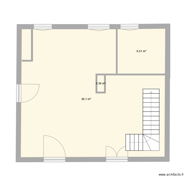 ober1. Plan de 3 pièces et 55 m2