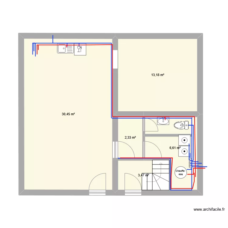 Maison. Plan de 5 et 56 m² Maison. Plan de 5 et 56 m²