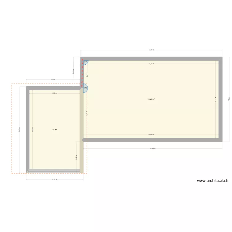 habitat leger. Plan de 7  et 215 m²