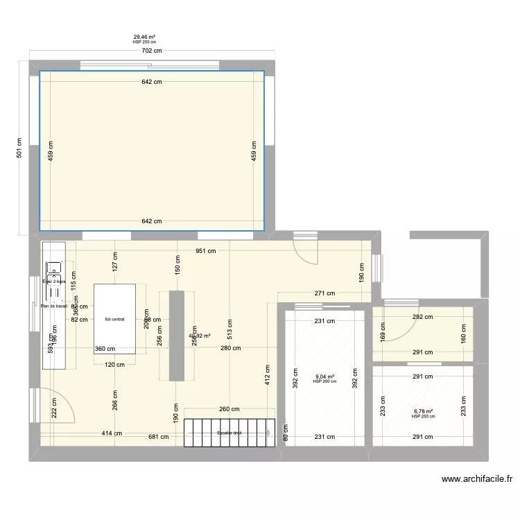 rez inf&eacute;rieur plancher chauffant . Plan de 