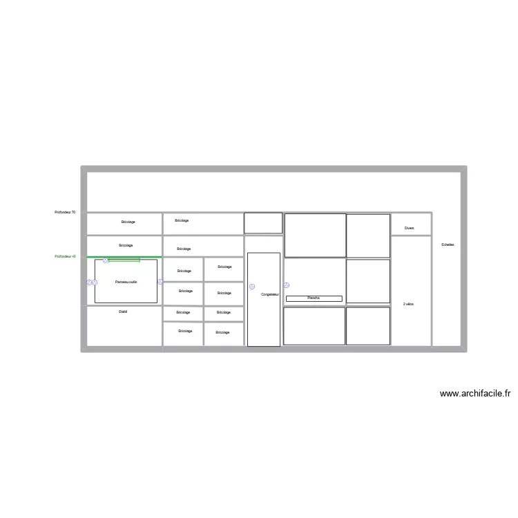 Garage cot&eacute; gauche. Plan de 24  et 22 m²