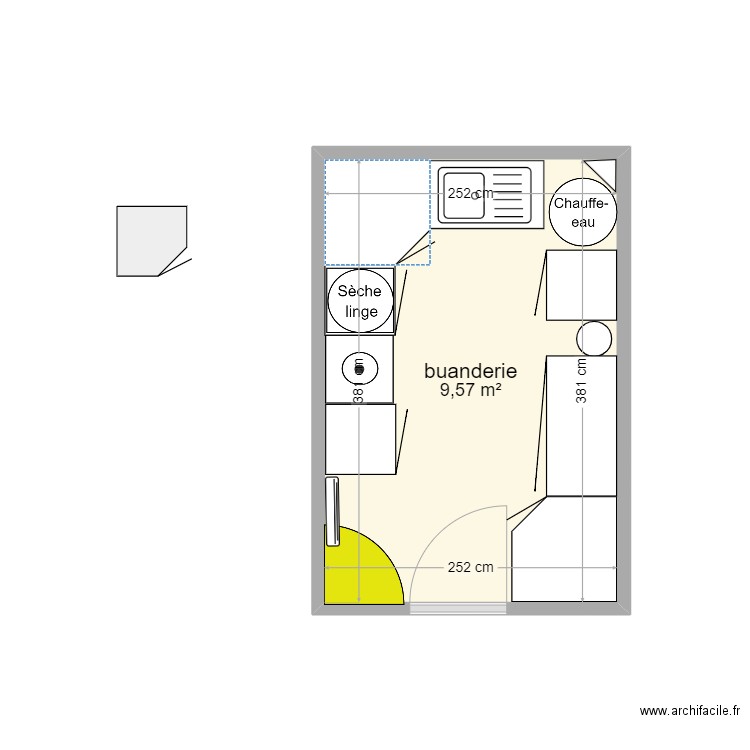 buanderie. Plan de 0 pièce et 0 m2