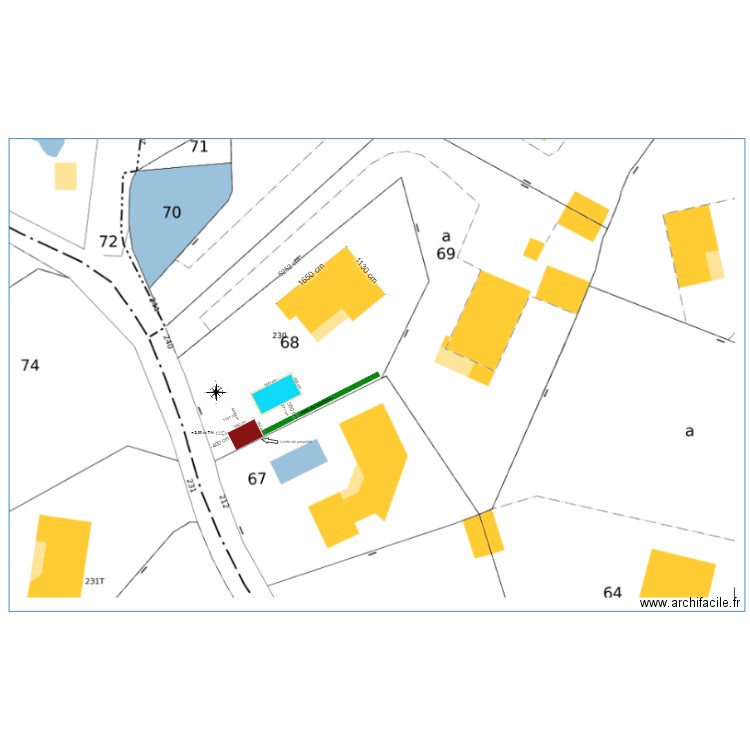 CADASTRE 1. Plan de 1 pièce et 2 m2