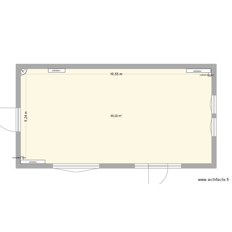 salle de motricité. Plan de 1 pièce et 55 m2