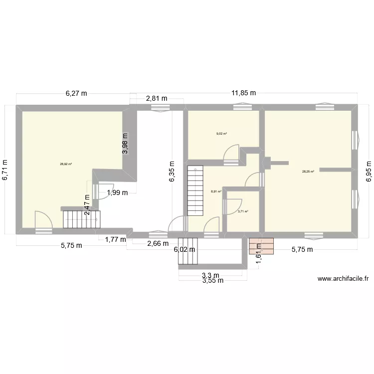 rez de chauss&eacute;e avant. Plan de 