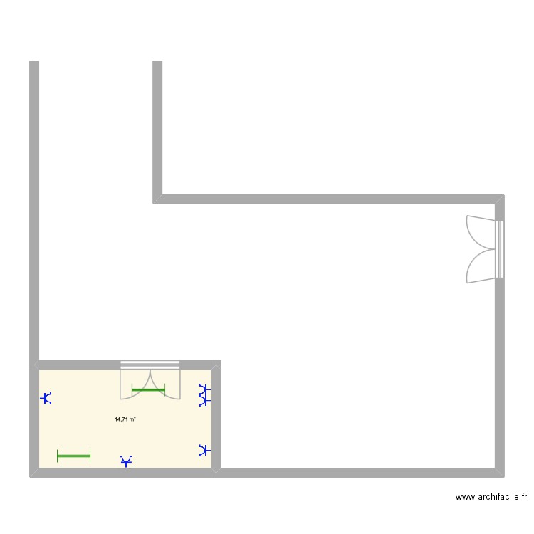Garage. Plan de 1 pièce et 15 m2