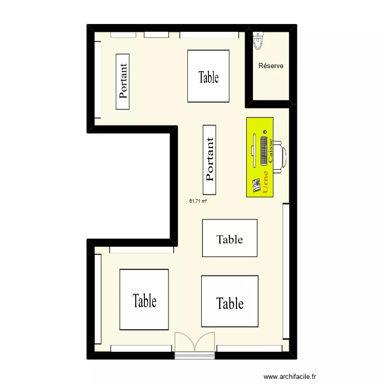 Magasin Devred. Plan de 2 et 65 m² Magasin Devred. Plan de 2 et 65 m²