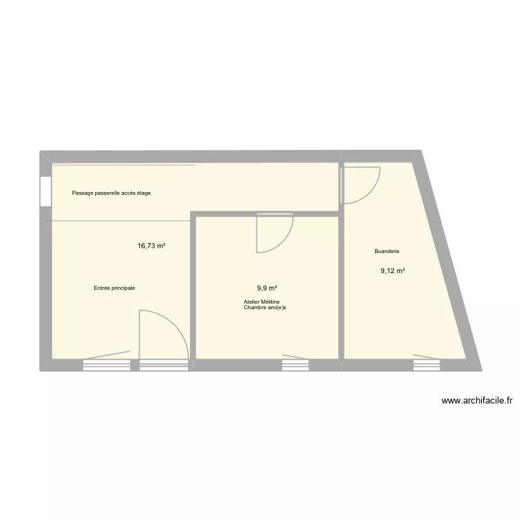 Partie entrée chambre Auxonne. Plan de Partie entrée chambre Auxonne. Plan de