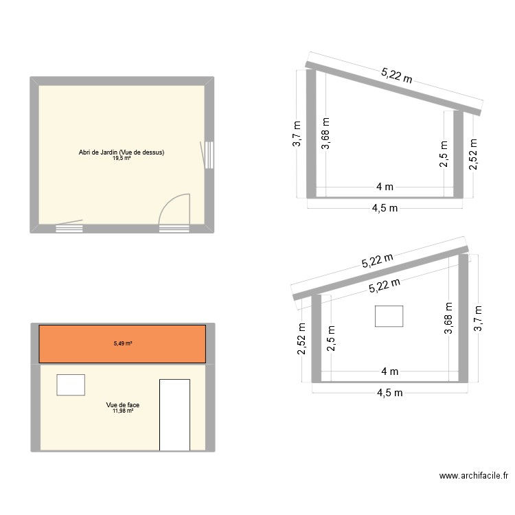 AJAR. Plan de 3 pièces et 37 m2
