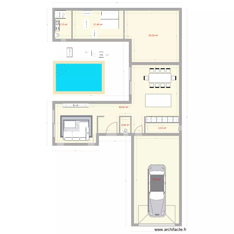 test 3. Plan de 7  et 173 m²