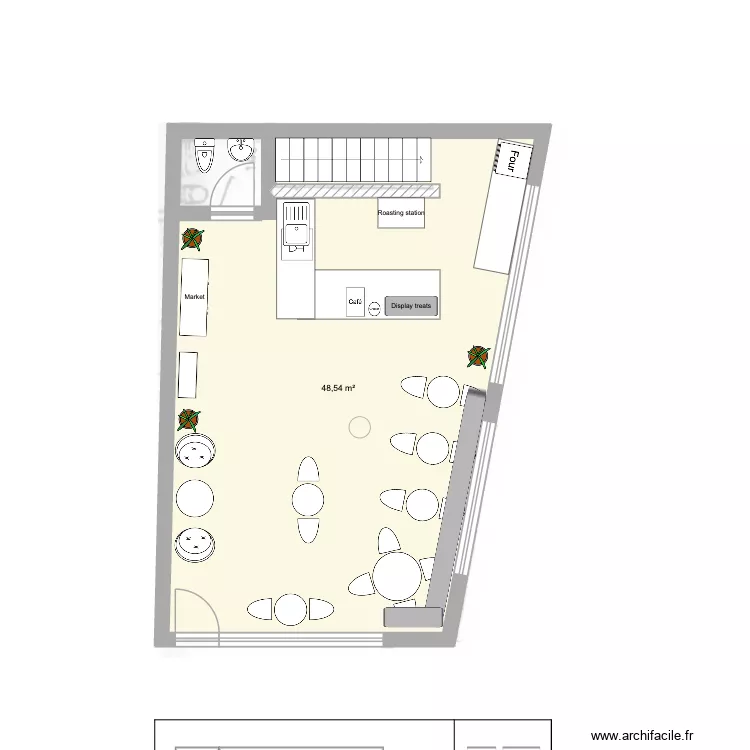 Slowlife v3. Plan de 1 pièce et 49 m²