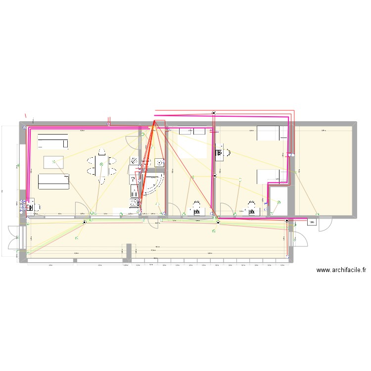 Réseau Elec final 2. Plan de 7 pièces et 142 m2