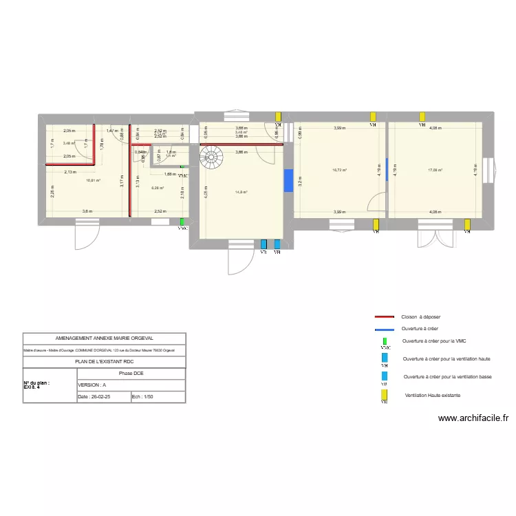 Annexe Mairie Existant GO. Plan de 