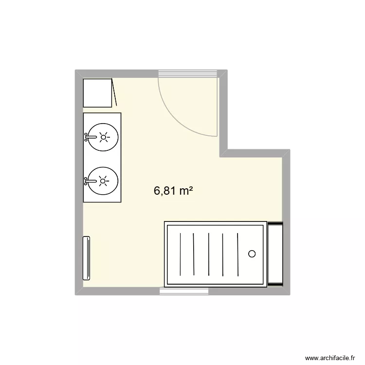 SDB future. Plan de 1 et 7 m² SDB future. Plan de 1 et 7 m²
