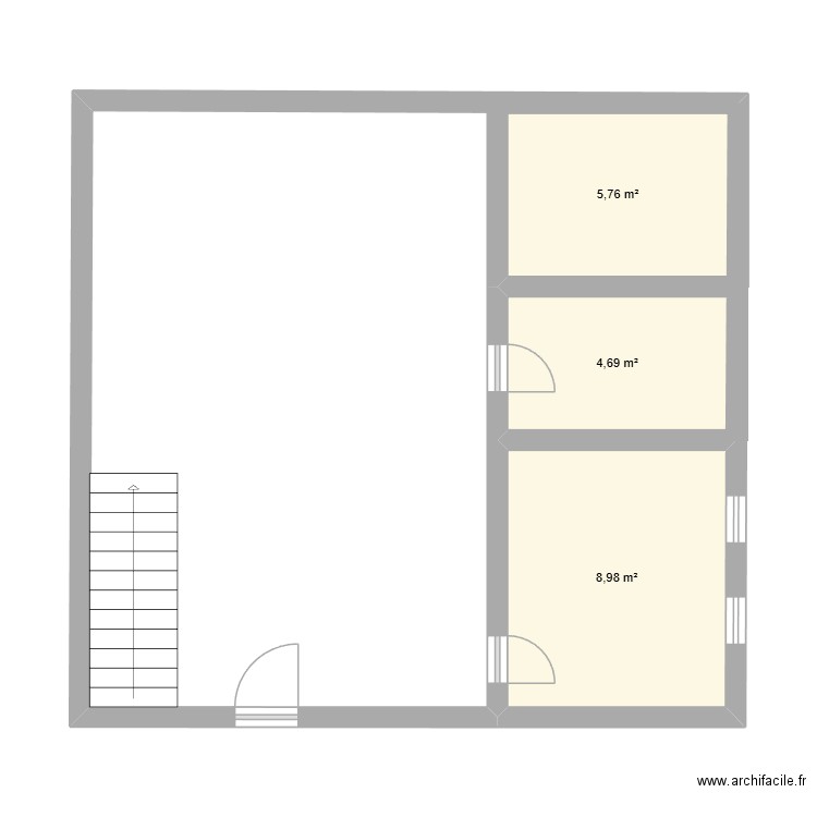 plan maison. Plan de 3 pièces et 19 m2