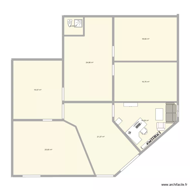 PHARMACIE M. Plan de 8  et 143 m²
