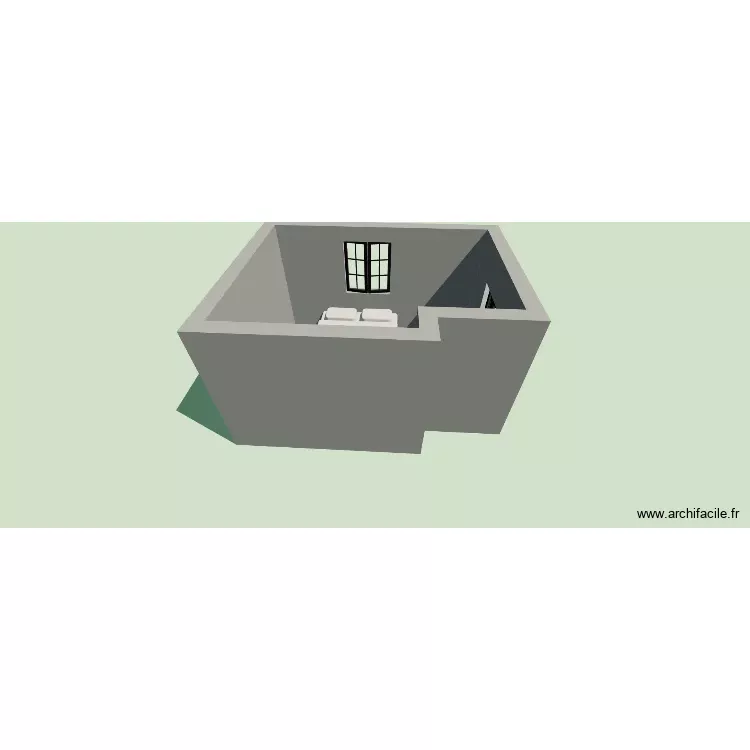 chambre parents. Plan de 1 Pièce et 13 m²