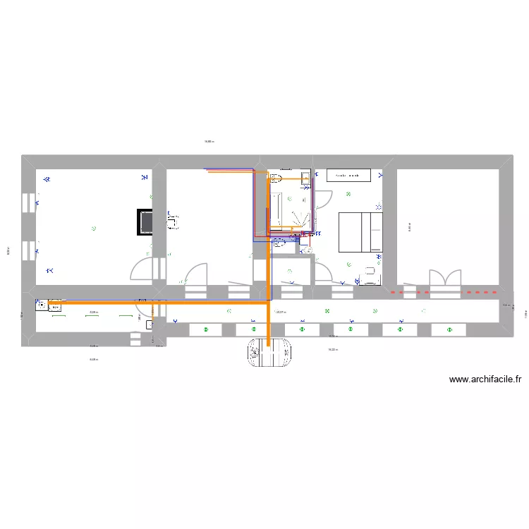 Csogle eaux et &eacute;llectricit&eacute;. Plan de 5  et 75 m²