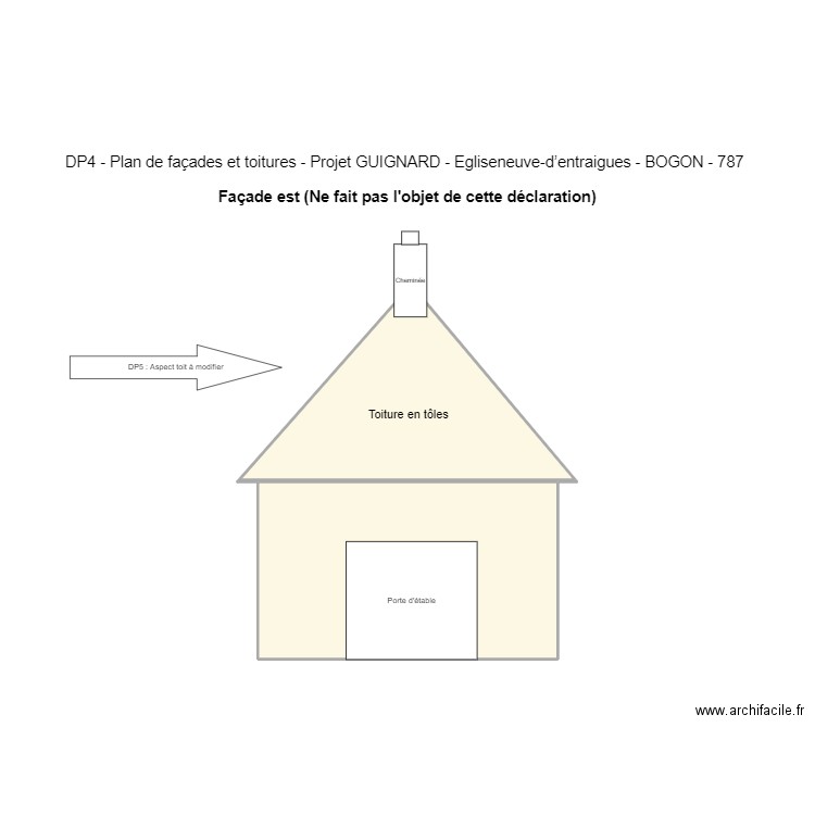 Bogon2 plan de facades et toit (est). Plan de 2 pièces et 20 m2