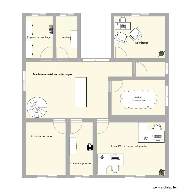 Rez de chauss&eacute;e 2. Plan de 7  et 88 m²