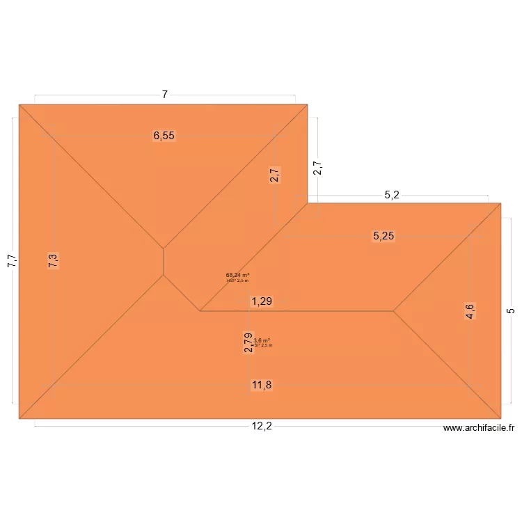 mmmm. Plan de 6  et 145 m²