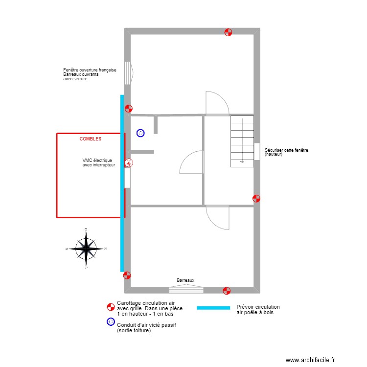 ETAGE STRUCTURE FINAL. Plan de 3 pièces et 44 m2