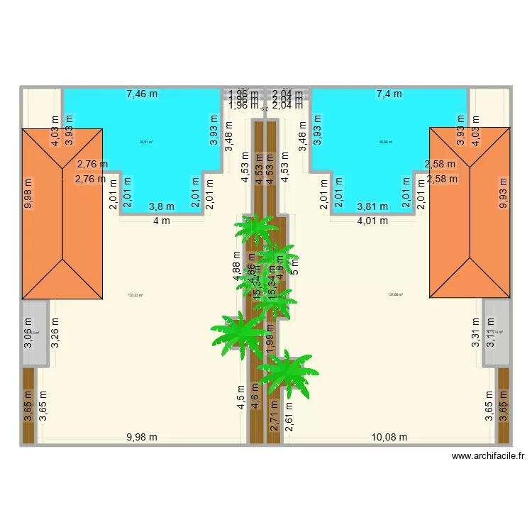 TERRASSE HUATANON. Plan de 14  et 379 m²