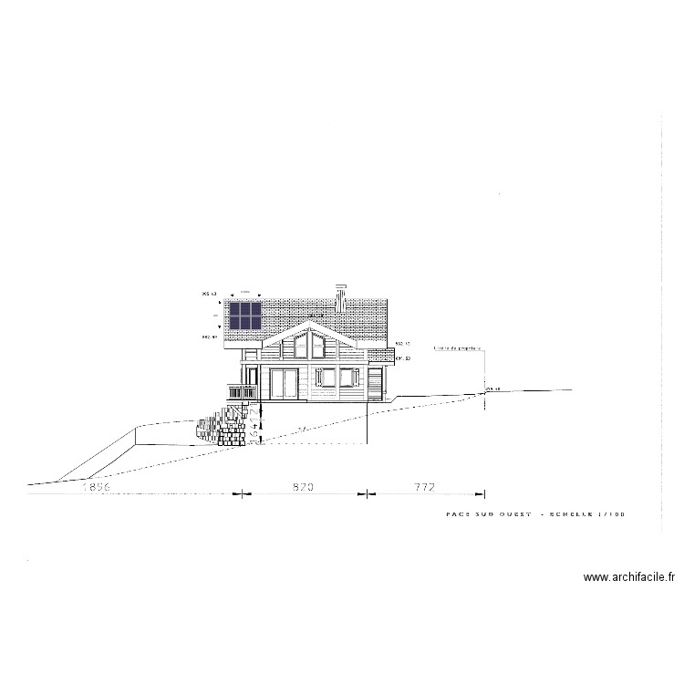 Plan facade panneaux solaires. Plan de 0 pièce et 0 m2