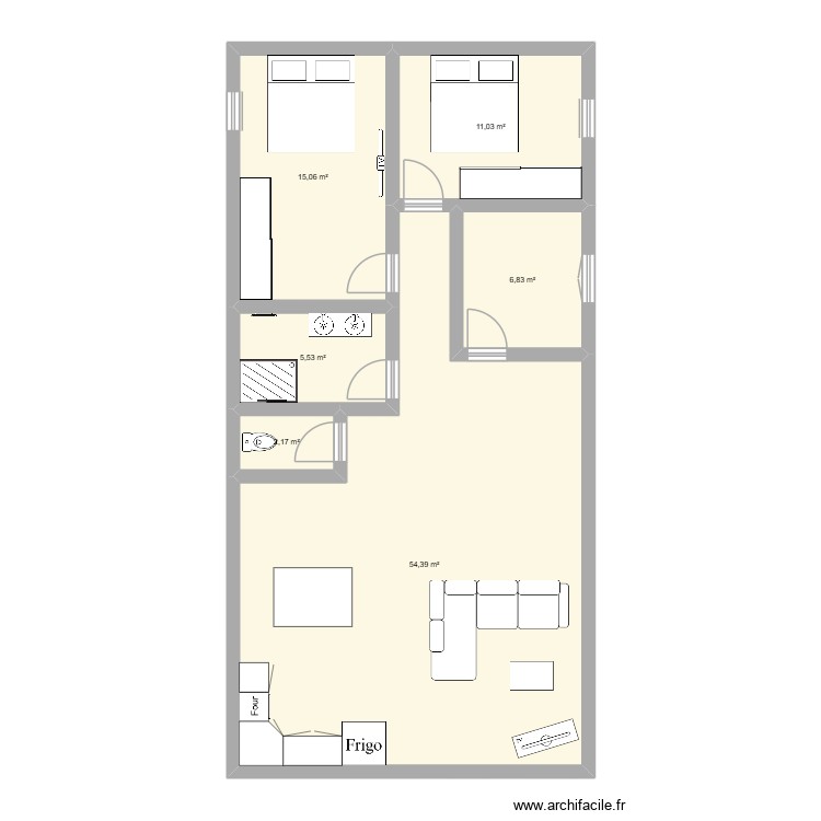 Appart T3. Plan de 0 pièce et 0 m2 Appart T3. Plan de 0 pièce et 0 m2