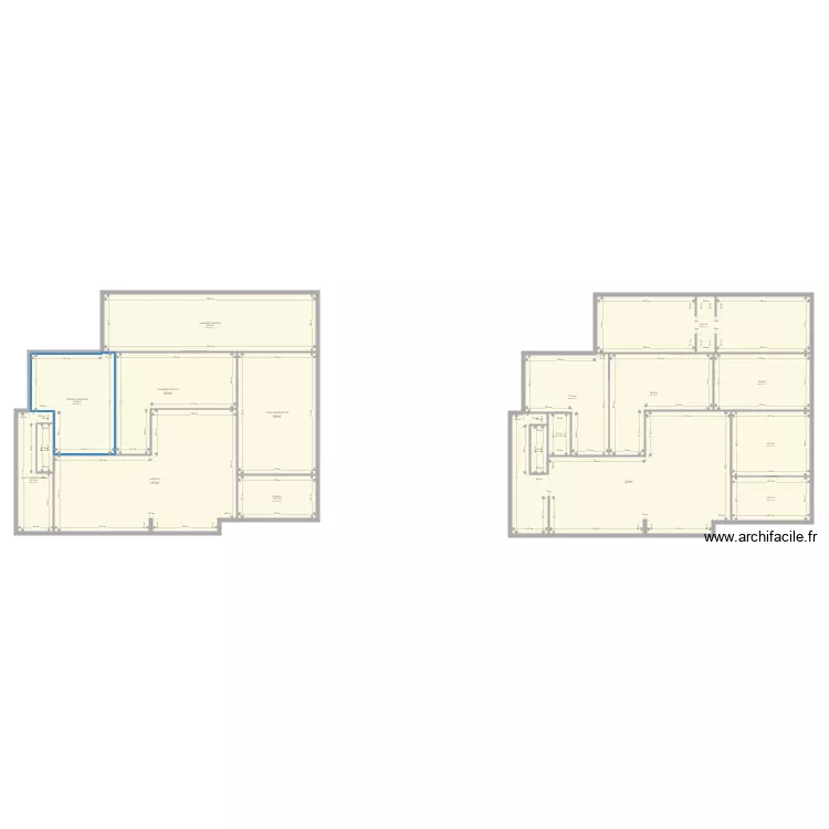 box. Plan de 17  et 455 m²