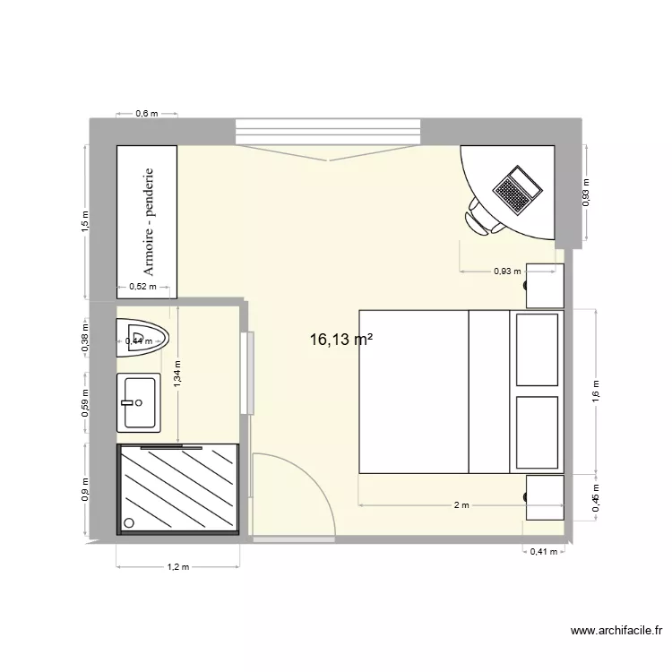 Plan de sol 13. Plan de 1  et 16 m²