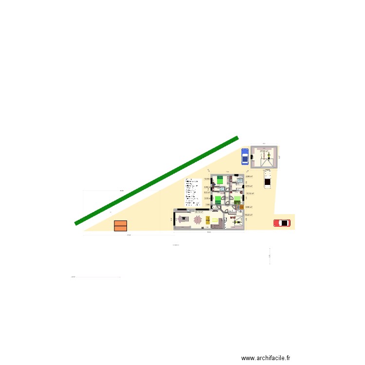 MAISON riom v10 plain pied garage aligné. Plan de 12 pièces et 155 m2