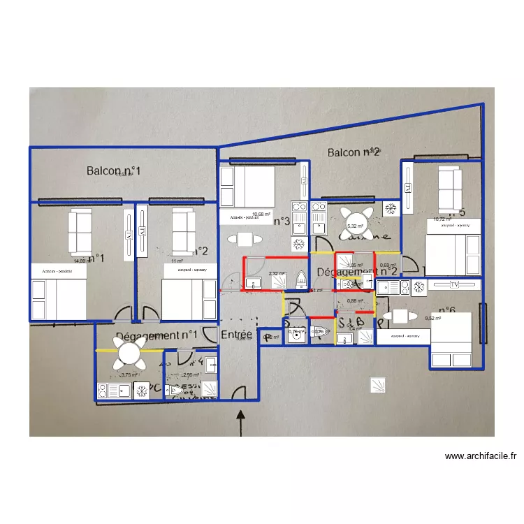 WIKING. Plan de 22  et 115 m²