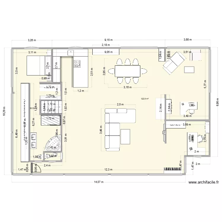 Chalet 3. Plan de 