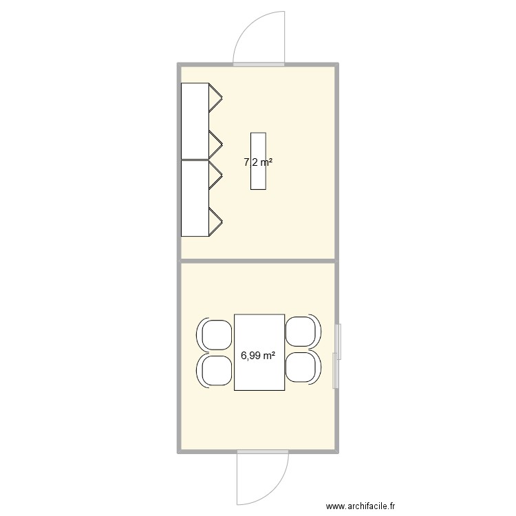 CIMAT CHANTIER CNR MOTZ. Plan de 2 pièces et 14 m2