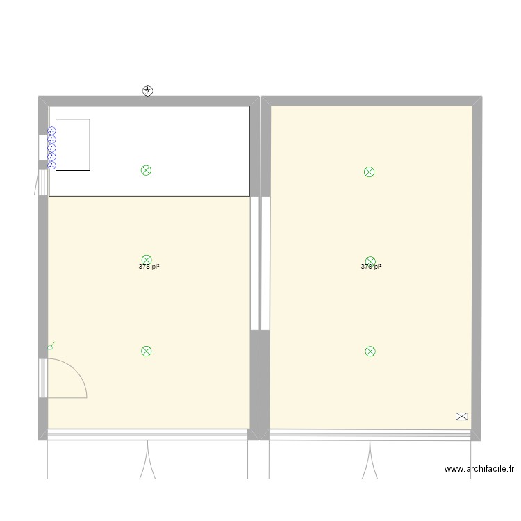 Plan Atelier Mécanique. Plan de 2 pièces et 70 m2