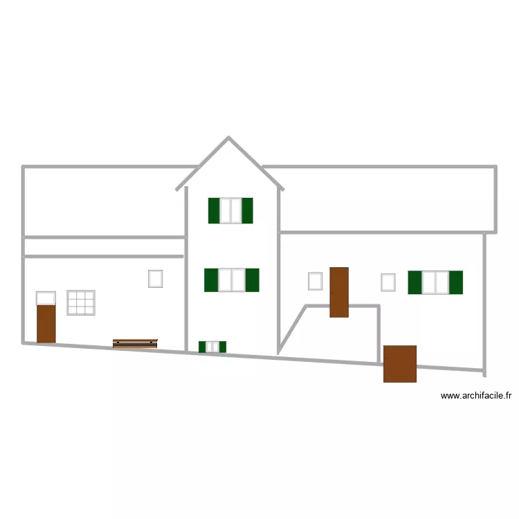 facade cour avant. Plan de 