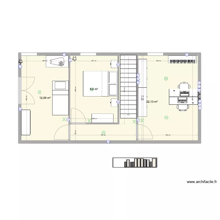 Petite maison etage. Plan de 