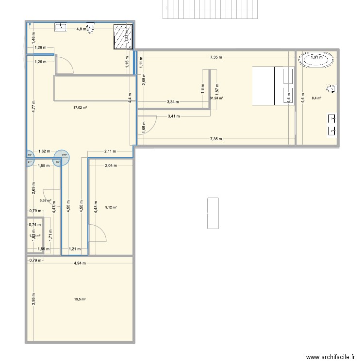maison02. Plan de 11 pièces et 227 m2