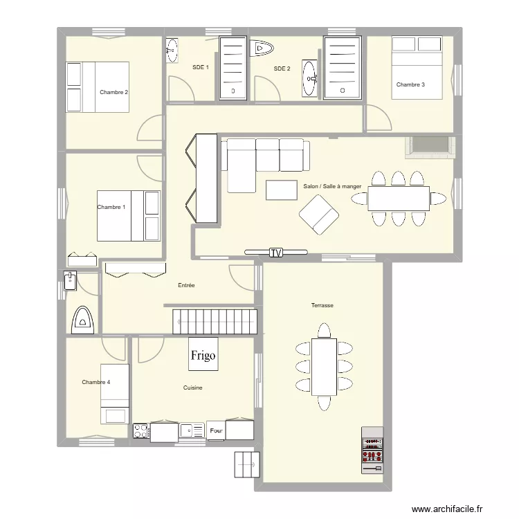 maison jean et renee. Plan de 11  et 139 m²