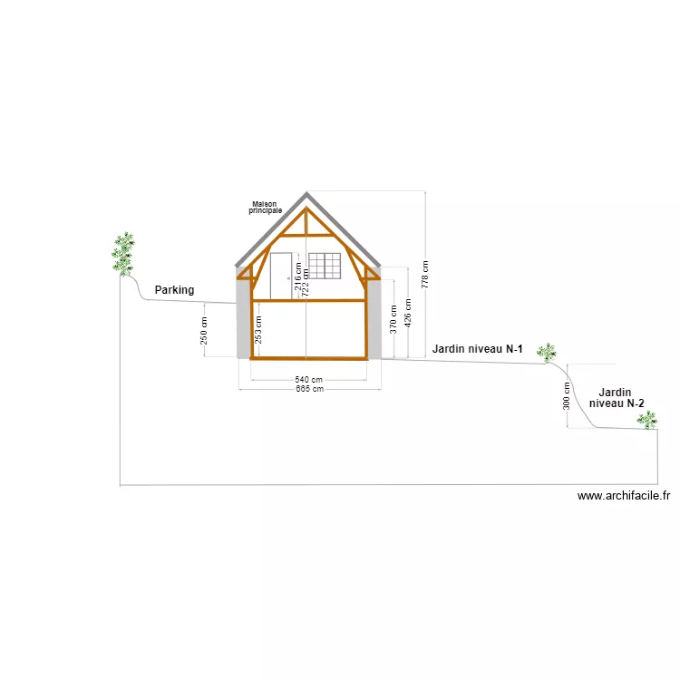 Marzan plan de coupe avant travaux. Plan de 