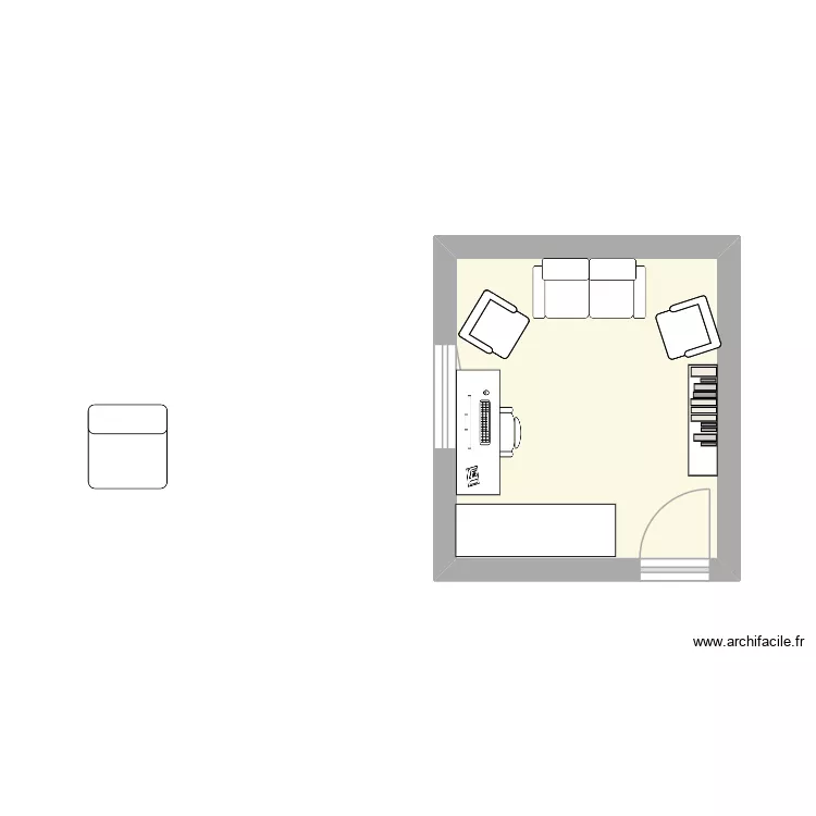 Atelier. Plan de 1  et 10 m²