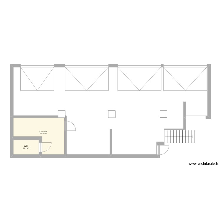 Show room pumpex. Plan de 2 pièces et 13 m2