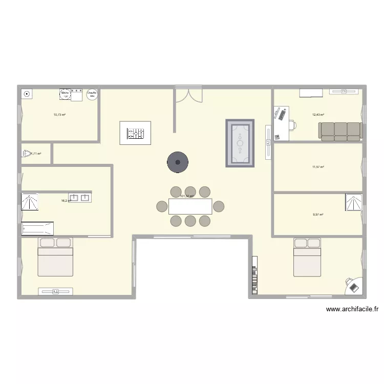 maison u 1. Plan de 7 Pièces et 164 m² maison u 1. Plan de 7 Pièces et 164 m²